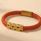 Fortune Jewel Tibetan Om Mani Padme Hum Various Colors Rope Gold Thread Diamond Knot Luck Buckle Bracelet