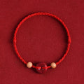 Fortune Jewel Peach Wood Peace Buckle Cinnabar Wealth String Bracelet Anklet