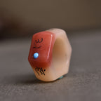 Fortune Jewel Camel Bone Om Mani Padme Hum Carving Protection Ring