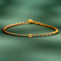 Fortune Jewel Colorful Rope Luck Coin Bead Abundance Extra Thin Braided Bracelet