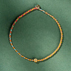 Fortune Jewel Colorful Rope Luck Coin Bead Abundance Extra Thin Braided Bracelet