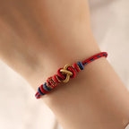 Fortune Jewel Handcrafted Peach Blossom Peace Knot Colorful Rope Adjustable Bracelet