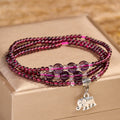 Fortune Jewel Natural Garnet Elephant Abacus Lucky Bag PiXiu Protection Triple Wrap Bracelet