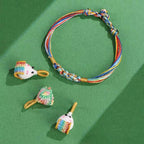 Buddha Stones Colorful Rope Peach Blossom Knot Zongzi Braided Bracelet