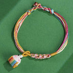 Buddha Stones Colorful Rope Peach Blossom Knot Zongzi Braided Bracelet