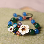Fortune Jewel Agate Shell Flower Support Bracelet