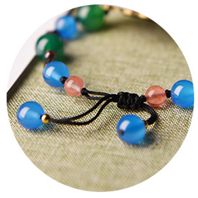 Fortune Jewel Agate Shell Flower Support Bracelet