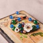 Fortune Jewel Agate Shell Flower Support Bracelet