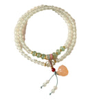Fortune Jewel Multiple Circles Natural Aventurine Glass Lotus Pods Lucky Bamboo Positivity Bracelet