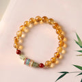 Fortune Jewel Natural Citrine Colorful Prayer Wheel Creativity Bracelet
