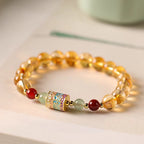 Fortune Jewel Natural Citrine Colorful Prayer Wheel Creativity Bracelet