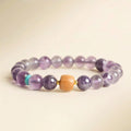 Fortune Jewel Natural Amethyst Lucky Wooden Beads Peace Bracelet