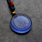 Fortune Jewel Tibet Shurangama Mantra Liuli Crystal Necklace Pendant