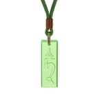 Fortune Jewel Tibetan Green Tara Medicine Buddha Sanskrit Pattern Liuli Crystal Protection Necklace Pendant