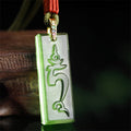 Fortune Jewel Tibetan Green Tara Medicine Buddha Sanskrit Pattern Liuli Crystal Protection Necklace Pendant