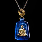 Fortune Jewel Tibetan Medicine Buddha Liuli Crystal Compassion Serenity Necklace Pendant