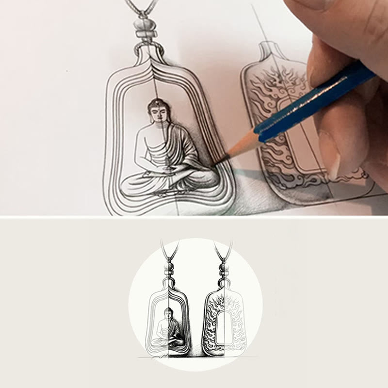 Fortune Jewel Tibetan Medicine Buddha Liuli Crystal Compassion Serenity Necklace Pendant