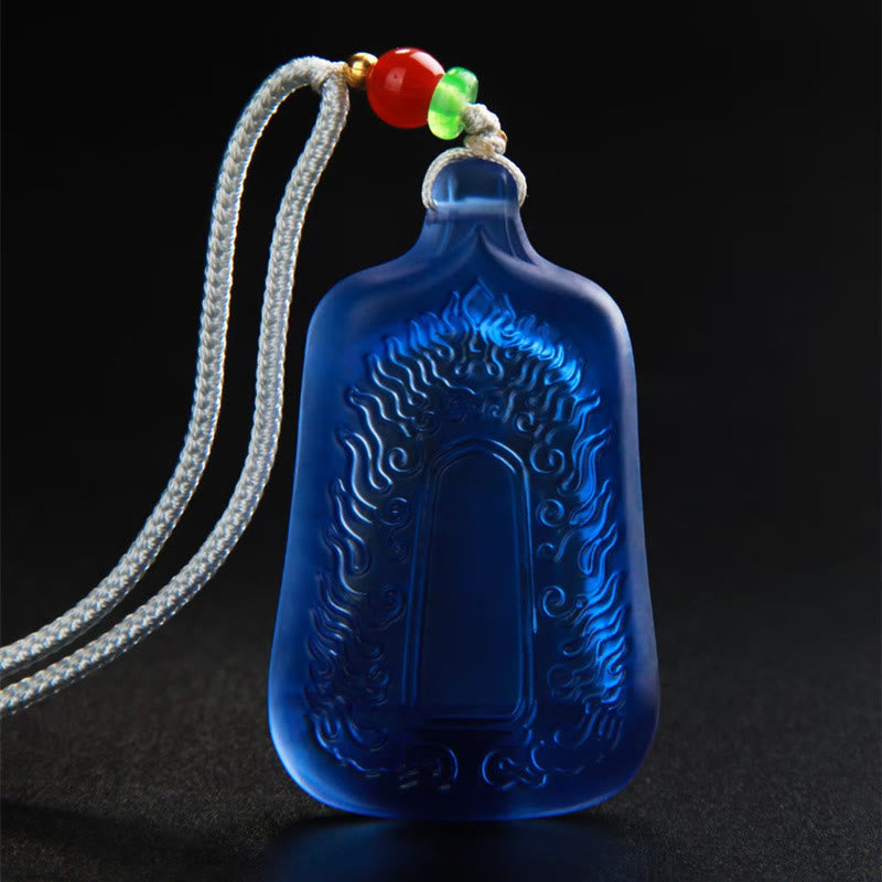 Fortune Jewel Tibetan Medicine Buddha Liuli Crystal Compassion Serenity Necklace Pendant