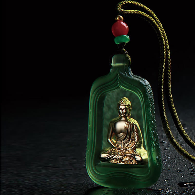 Fortune Jewel Tibetan Medicine Buddha Liuli Crystal Compassion Serenity Necklace Pendant