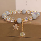 Fortune Jewel Natural Aquamarine Crystal Zircon Flower Peace Healing Bracelet