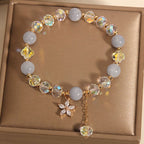 Fortune Jewel Natural Aquamarine Crystal Zircon Flower Peace Healing Bracelet