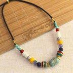 Fortune Jewel Tibetan Handmade Turquoise Beads Balance Necklace Pendant