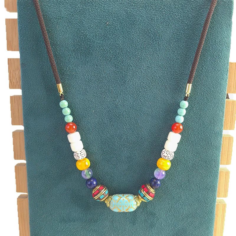 Fortune Jewel Tibetan Handmade Turquoise Beads Balance Necklace Pendant