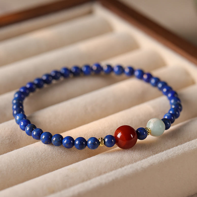 Fortune Jewel Small Lazurite Agate Ultra-thin Beads Positive Bracelet