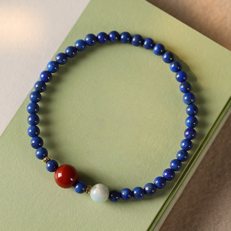 Fortune Jewel Small Lazurite Agate Ultra-thin Beads Positive Bracelet