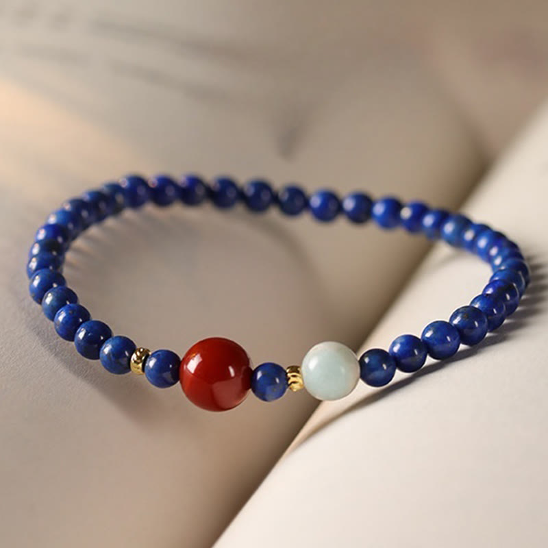 Fortune Jewel Small Lazurite Agate Ultra-thin Beads Positive Bracelet