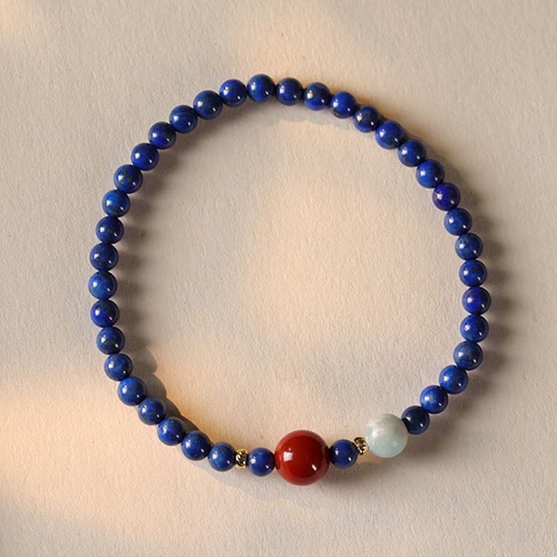 Fortune Jewel Small Lazurite Agate Ultra-thin Beads Positive Bracelet