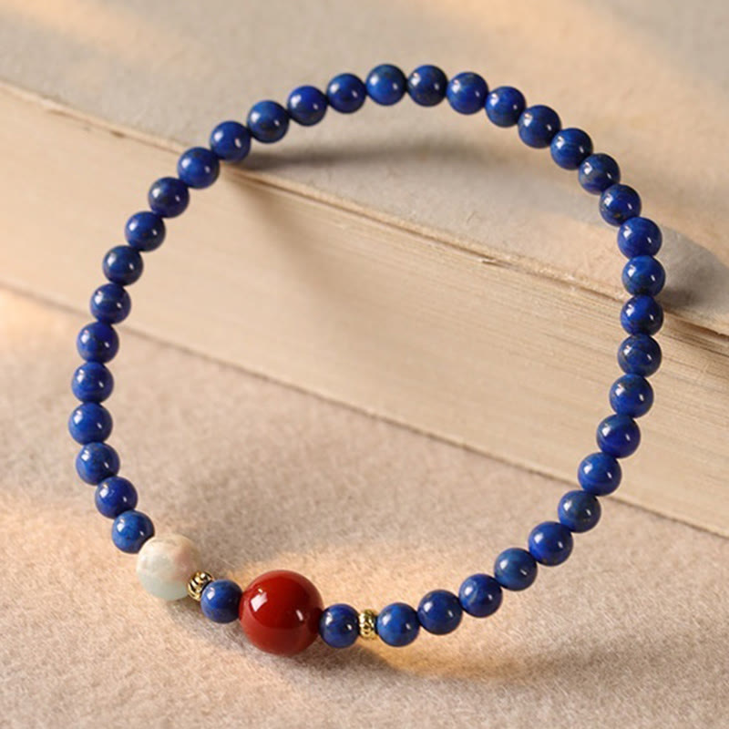 Fortune Jewel Small Lazurite Agate Ultra-thin Beads Positive Bracelet