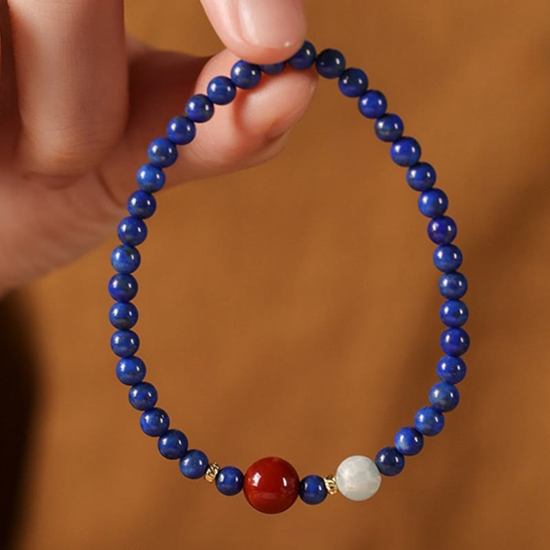 Fortune Jewel Small Lazurite Agate Ultra-thin Beads Positive Bracelet