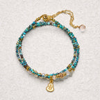 Fortune Jewel Turquoise Beaded Strength Triple Wrap Bracelet
