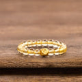 Fortune Jewel 3mm Golden Rutilated Quartz Beads Wealth Elastic String Ring