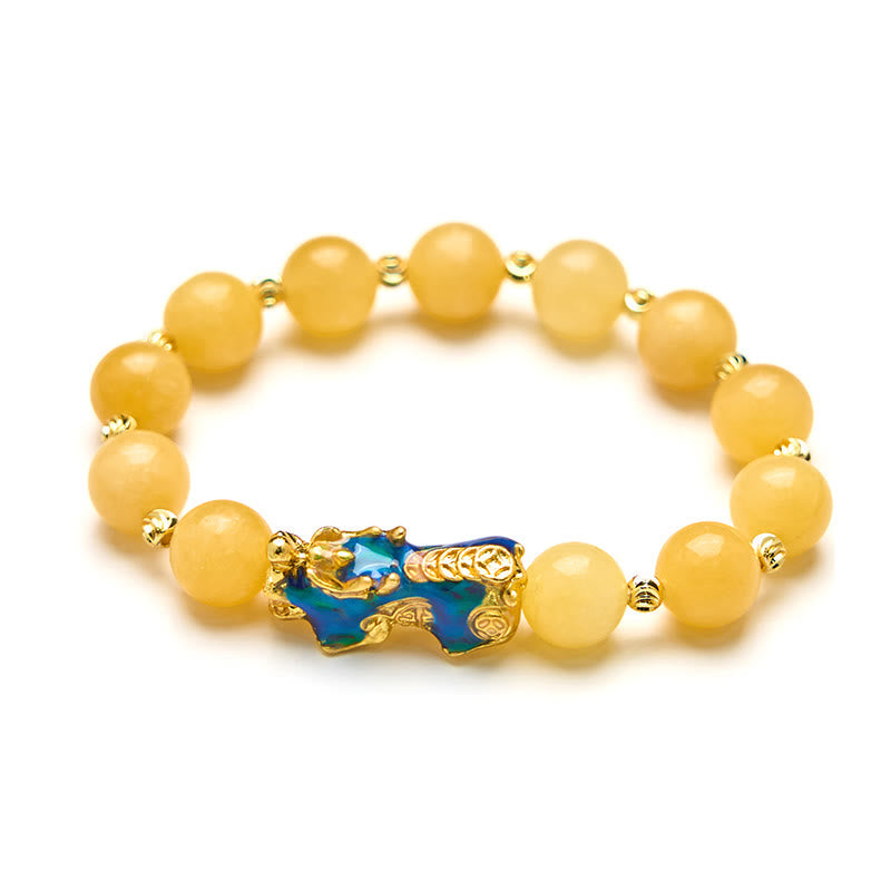 Fortune Jewel Natural Topaz Color Change PiXiu Wealth Bracelet