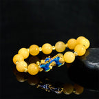 Fortune Jewel Natural Topaz Color Change PiXiu Wealth Bracelet