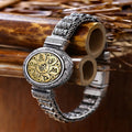 Fortune Jewel Tibetan Copper Buckle Om Mani Padme Hum Turntable Rotatable Peace Metal Bracelet