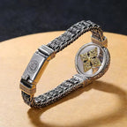 Fortune Jewel Tibetan Copper Buckle Om Mani Padme Hum Turntable Rotatable Peace Metal Bracelet