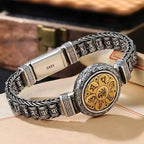 Fortune Jewel Tibetan Copper Buckle Om Mani Padme Hum Turntable Rotatable Peace Metal Bracelet