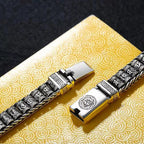 Fortune Jewel Tibetan Copper Buckle Om Mani Padme Hum Turntable Rotatable Peace Metal Bracelet