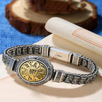 Fortune Jewel Tibetan Copper Buckle Om Mani Padme Hum Turntable Rotatable Peace Metal Bracelet