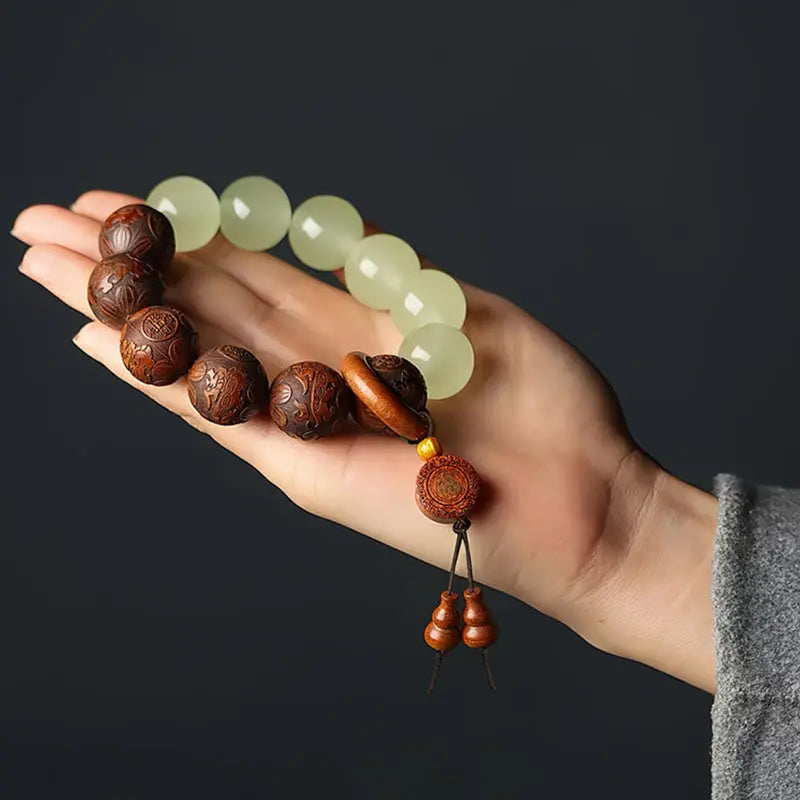 Fortune Jewel "Wishing You Wealth and Protection" Sappan Wood Bracelet Includes Gift Message Card Fortune Jewel