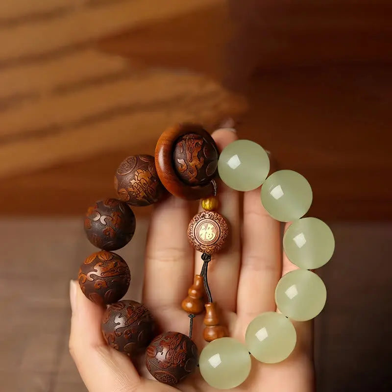 Fortune Jewel "Wishing You Wealth and Protection" Sappan Wood Bracelet Includes Gift Message Card Fortune Jewel