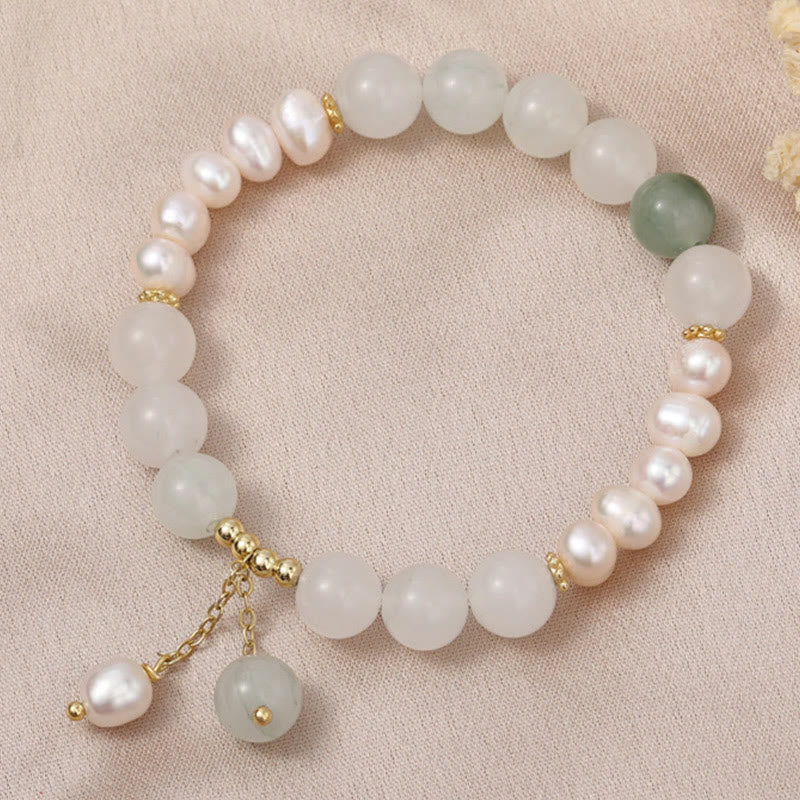 Fortune Jewel Tianshan Jade Pearl Abundance Bracelet