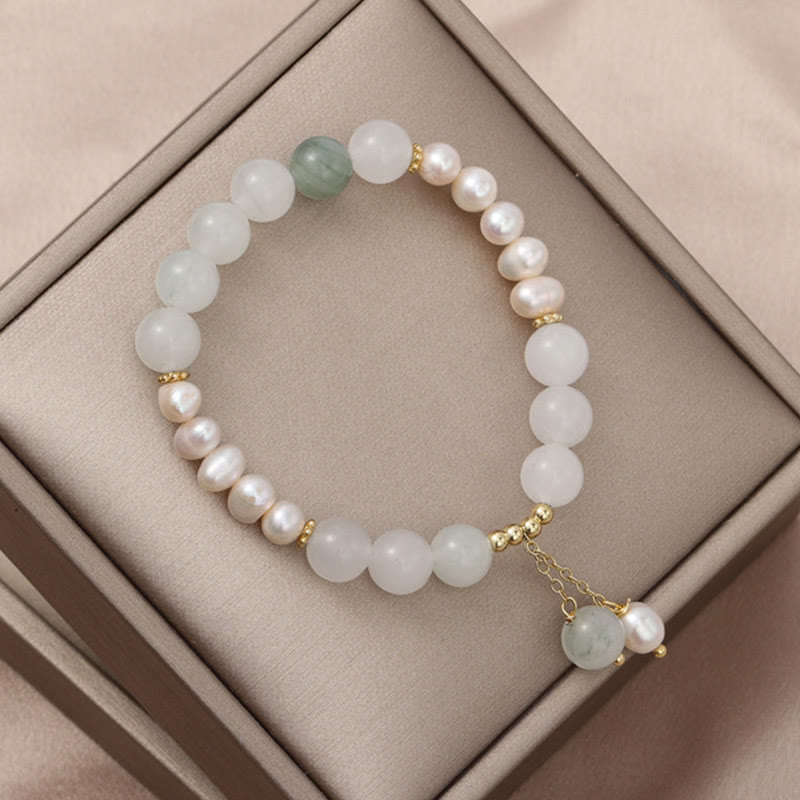 Fortune Jewel Tianshan Jade Pearl Abundance Bracelet