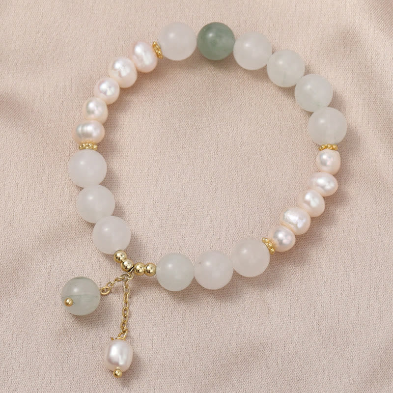 Fortune Jewel Tianshan Jade Pearl Abundance Bracelet