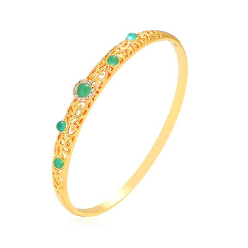 Fortune Jewel Vine Design Alloy Zircon Luck Bracelet Bangle