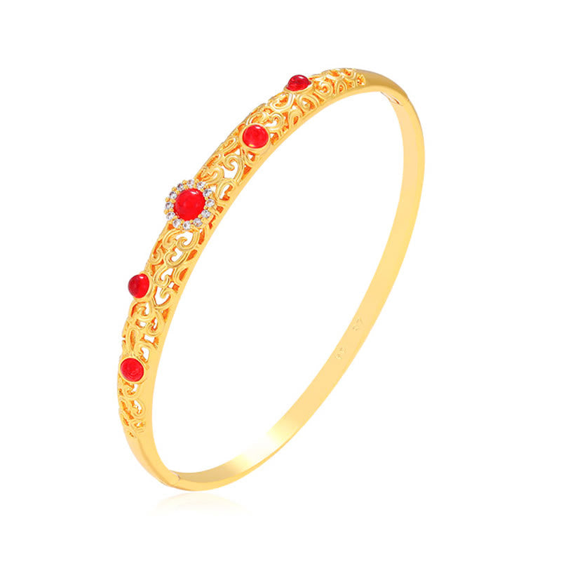 Fortune Jewel Vine Design Alloy Zircon Luck Bracelet Bangle
