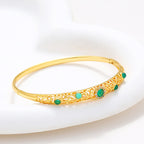Fortune Jewel Vine Design Alloy Zircon Luck Bracelet Bangle